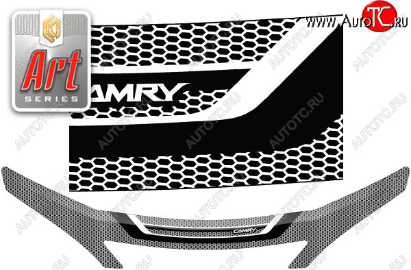 2 479 р. Дефлектор капота CA-Plastic Exclusive  Toyota Camry  XV30 (2004-2006) рестайлинг (Art чёрная)  с доставкой в г. Вологда