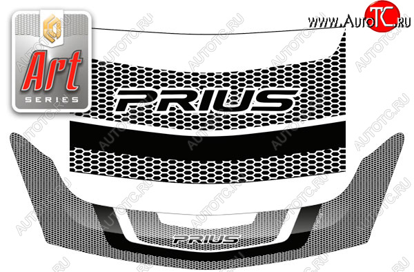 2 879 р. Дефлектор капота (exclusive правый руль) CA-Plastic  Toyota Prius ( XW20,  XW30) (2003-2011) дорестайлинг (серия Art графит)  с доставкой в г. Вологда