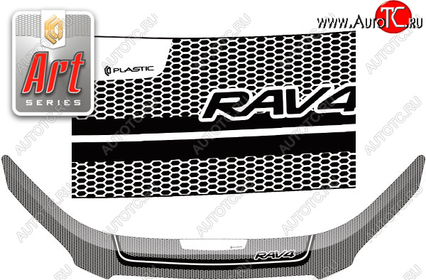 2 479 р. Дефлектор капота CA-Plastic Exclusive  Toyota RAV4  XA305 (2005-2009) 5 дв. дорестайлинг (Art серебро)  с доставкой в г. Вологда