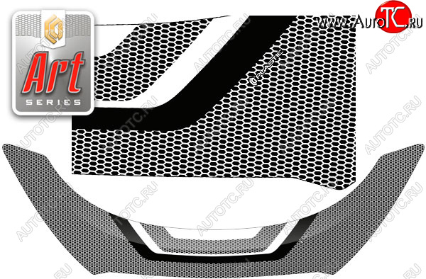 2 879 р. Дефлектор капота CA-Plastic Exclusive  Hyundai IX35  LM (2009-2018) дорестайлинг, рестайлинг (Art серебро)  с доставкой в г. Вологда