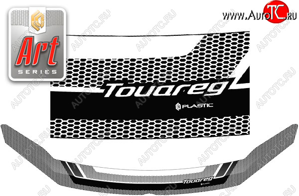 2 599 р. Дефлектор капота CA-Plastic  Volkswagen Touareg  2 NF (2010-2018) дорестайлинг, рестайлинг (Art серебро)  с доставкой в г. Вологда
