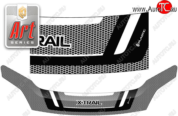 2 599 р. Дефлектор капота CA-Plastic  Nissan X-trail  2 T31 (2010-2015) рестайлинг (Art серебро)  с доставкой в г. Вологда
