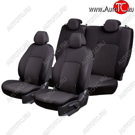 5 899 р. Renault Duster -1, с 01.2010 Renault Sandero -1, с 12.2009, ЦЗС, 2П+1Г ДУБЛИН  Жаккард Чёрный  Стежок Серый  201331  с доставкой в г. Вологда