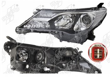 Левая фара (галоген, LED, с электрокорректором, Евросвет) DEPO Toyota RAV4  XA40 (2012-2015) 5 дв. дорестайлинг
