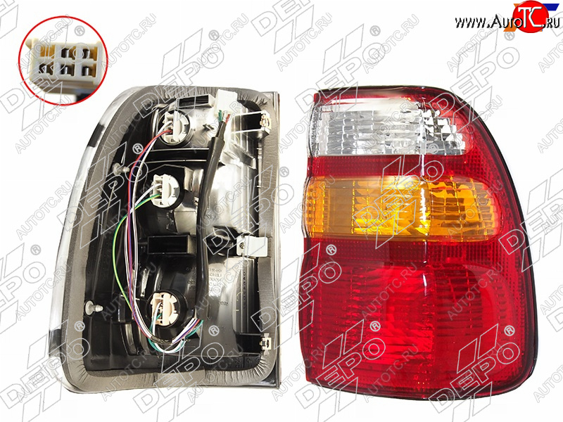 4 549 р. Правый фонарь задний DEPO Toyota Land Cruiser 100 1-ый рестайлинг (2002-2005)  с доставкой в г. Вологда
