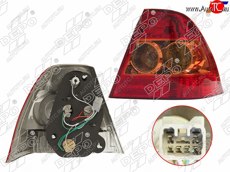 5 499 р. Правый фонарь задний (Euro) DEPO  Toyota Corolla  E120 (2004-2007) седан рестайлинг  с доставкой в г. Вологда