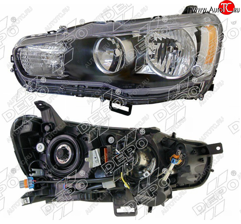 12 499 р. Левая фара (под электрокорректор, Евросвет) DEPO  Mitsubishi Lancer  10 CY (2007-2017) седан дорестайлинг, хэтчбэк дорестайлинг, седан рестайлинг, хэтчбек 5 дв рестайлинг  с доставкой в г. Вологда