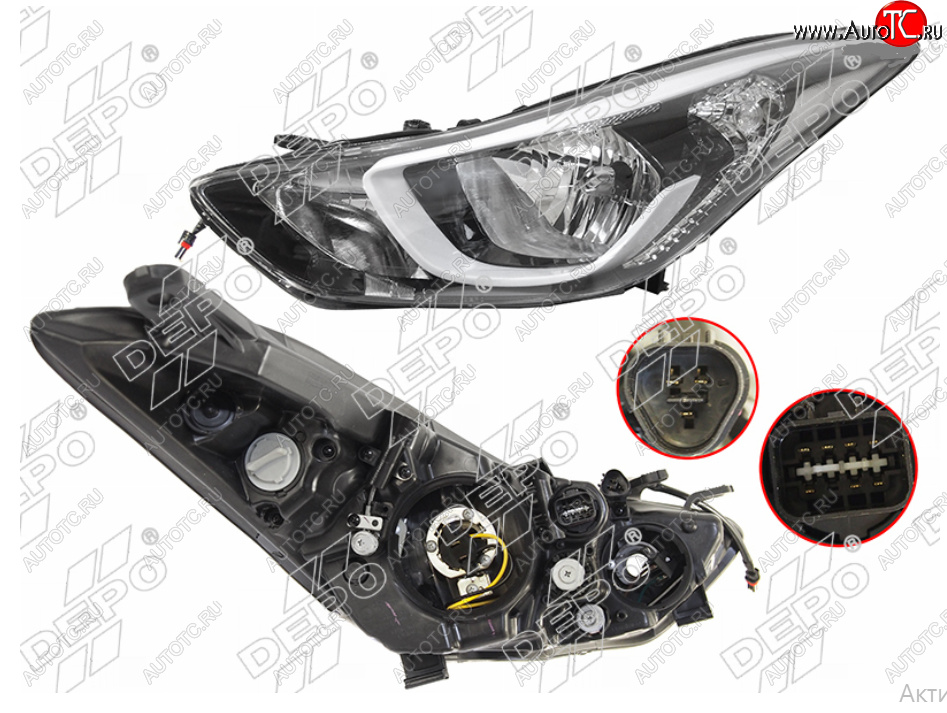 13 999 р. Левая фара (под корректор) DEPO Hyundai Elantra MD рестайлинг (2013-2016)  с доставкой в г. Вологда