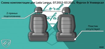 3 799 р. Чехлы сидений Lord Autofashion Дублин (жаккард, 2 места, с подголовниками) Лада Ларгус дорестайлинг R90 (2012-2021) (Серый, Сеул серый)  с доставкой в г. Вологда. Увеличить фотографию 4