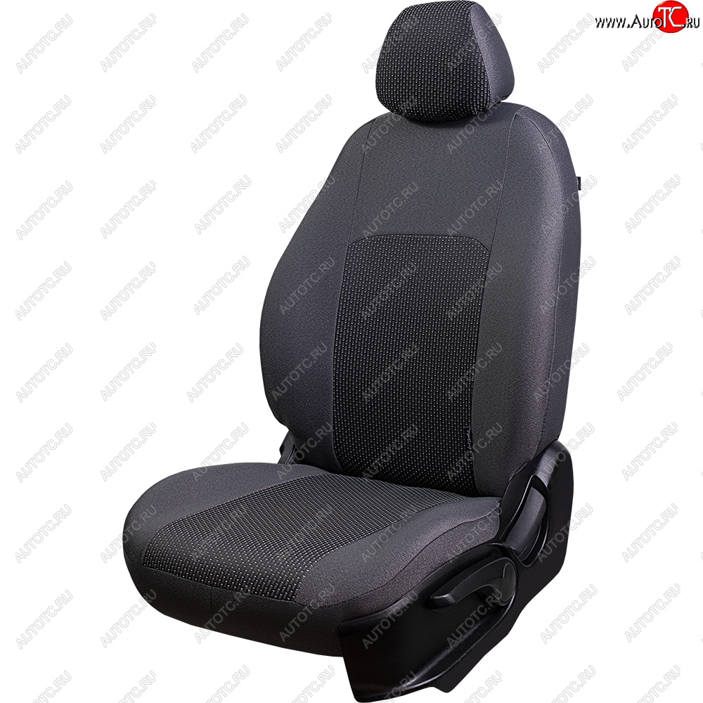 3 799 р. Чехлы сидений Lord Autofashion Дублин (жаккард, 2 места, с подголовниками) Лада Ларгус дорестайлинг R90 (2012-2021) (Серый, Сеул серый)  с доставкой в г. Вологда
