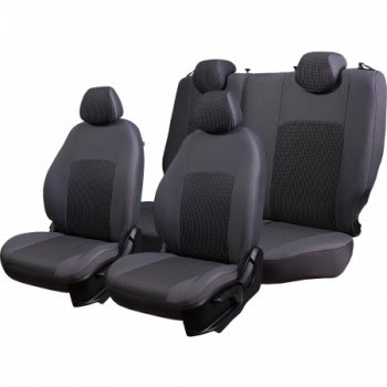 5 399 р. Чехлы сидений Lord Autofashion Дублин (жаккард, 60/40, раздельная задняя спинка, 3Г-образ. подголовника, без подлокотника) Лада Веста 2180 седан дорестайлинг (2015-2023) (Серый, Сеул серый)  с доставкой в г. Вологда. Увеличить фотографию 3