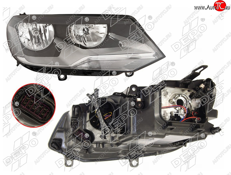 6 599 р. Правая фара (галоген, с корректором) DEPO Volkswagen Touareg NF дорестайлинг (2010-2014)  с доставкой в г. Вологда