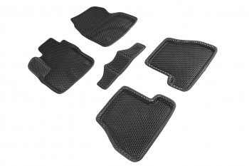 5 399 р. Коврики в салон EVA (МКПП, 3D, ромб, чёрные) Seintex Ford Focus 3 хэтчбэк рестайлинг (2014-2019)  с доставкой в г. Вологда. Увеличить фотографию 2