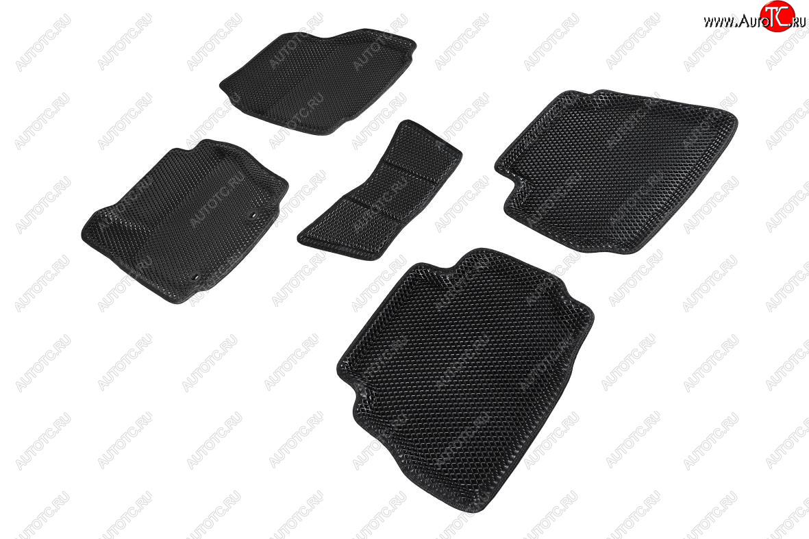 4 799 р. Коврики в салон EVA (3D, ромб, чёрные, овальный крепеж) Seintex Ford Mondeo Mk4,BD дорестайлинг, седан (2007-2010)  с доставкой в г. Вологда
