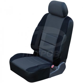 Чехлы сидений (экокожа-жаккард) Петров А10 Renault Kangoo KW0 дорестайлинг (2008-2013) (Черный)
