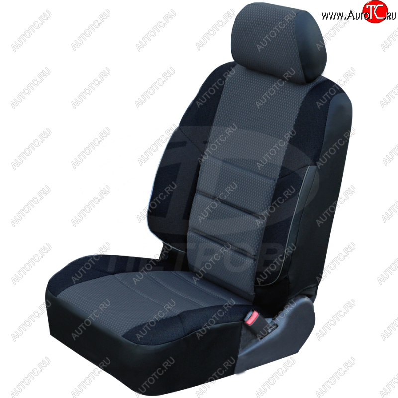 3 999 р. Чехлы сидений (экокожа-жаккард) Петров А10 Renault Kangoo KW0 дорестайлинг (2008-2013) (Черный)  с доставкой в г. Вологда