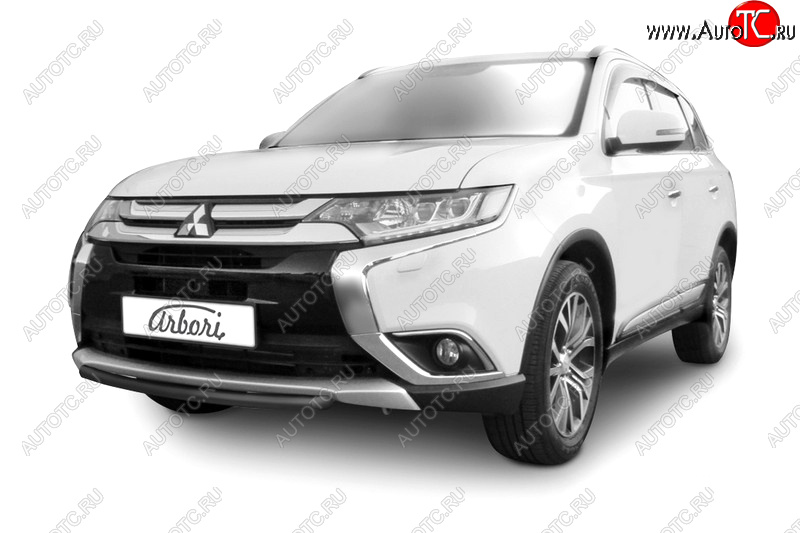 12 349 р. Защита переднего бампера (короткая диаметр 57 мм) Arbori Mitsubishi Outlander GF 2-ой рестайлинг (2015-2018)  с доставкой в г. Вологда