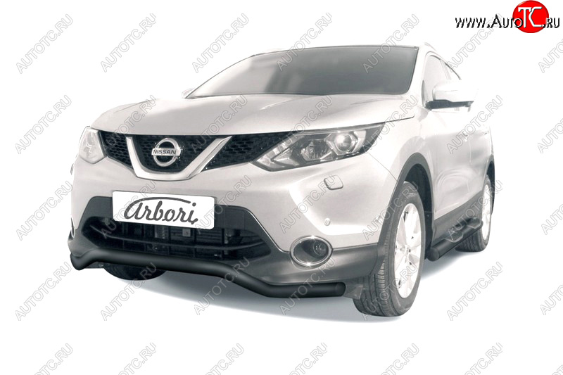 2 899 р. Защита переднего бампера (диаметр 57 мм) Arbori Nissan Qashqai 2 J11 дорестайлинг (2013-2019)  с доставкой в г. Вологда