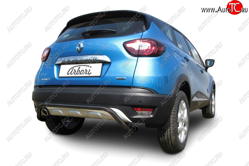 4 999 р. Защита заднего бампера Arbori d42 скоба черные RENAULT KAPTUR 2016-  Рено Каптюр Arbori afzdark08b  с доставкой в г. Вологда