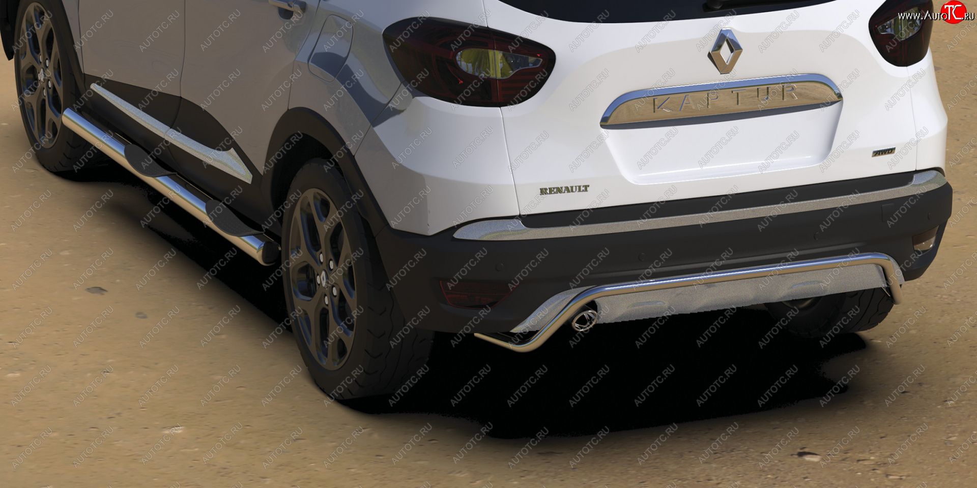 17 849 р. Защита заднего бампера (диаметр 42 мм) Arbori Renault Kaptur дорестайлинг (2016-2020)  с доставкой в г. Вологда