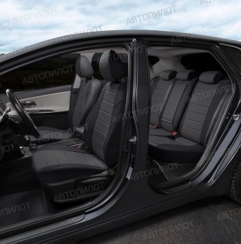13 849 р. Чехлы на сиденья (экокожа, 40/60) Автопилот Audi A3 8P1 хэтчбэк 3 дв. дорестайлинг (2003-2005) (черный/темно-серый)  с доставкой в г. Вологда. Увеличить фотографию 8