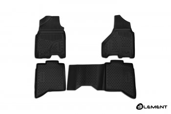 Коврики салон Element 3D (полиуретан, Crewcab, USA) RAM 1500 DT CREW Cab (2018-2024) (черный)