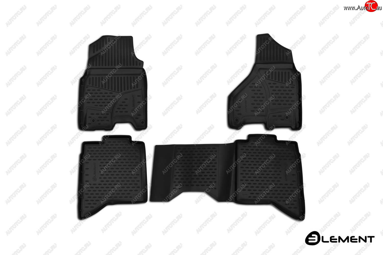 8 299 р. Коврики салон Element 3D (полиуретан, Crewcab, USA) RAM 1500 DT CREW Cab (2018-2024) (черный)  с доставкой в г. Вологда