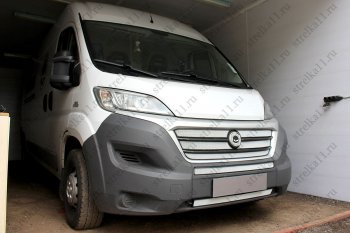 6 849 р. Защитная сетка в бампер (ячейка 3х7 мм, 5 частей) Alfeco Стандарт  Fiat Ducato  290 (2014-2025) (Хром)  с доставкой в г. Вологда. Увеличить фотографию 4