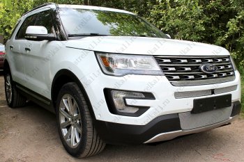 3 599 р. Защитная сетка в бампер (ячейка 4х10 мм, середина) Alfeco Премиум  Ford Explorer  U502 (2015-2018) 1-ый рестайлинг, 5 дв.  с доставкой в г. Вологда. Увеличить фотографию 4