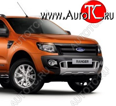 7 249 р. Защитная сетка в бампер (ячейка 4х10 мм.) Alfeco Премиум  Ford Ranger ( DoubleCab,  RapCab) (2011-2016) дорестайлинг (Хром)  с доставкой в г. Вологда