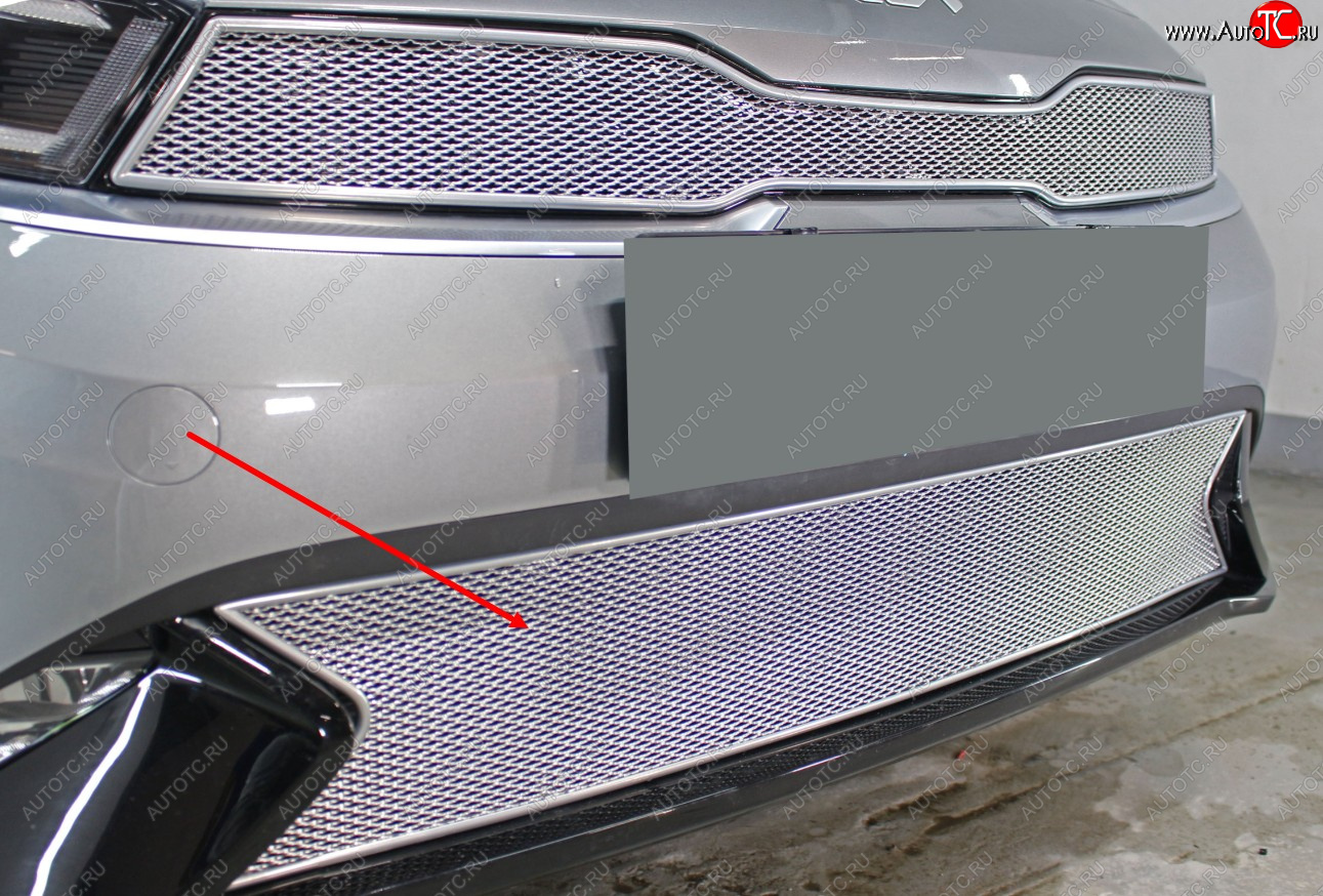 4 399 р.           Защита радиатора KIA Cerato 2021- chrome низ PREMIUM  KIA Cerato  4 BD (2021-2025) рестайлинг седан (цвет: хром)  с доставкой в г. Вологда