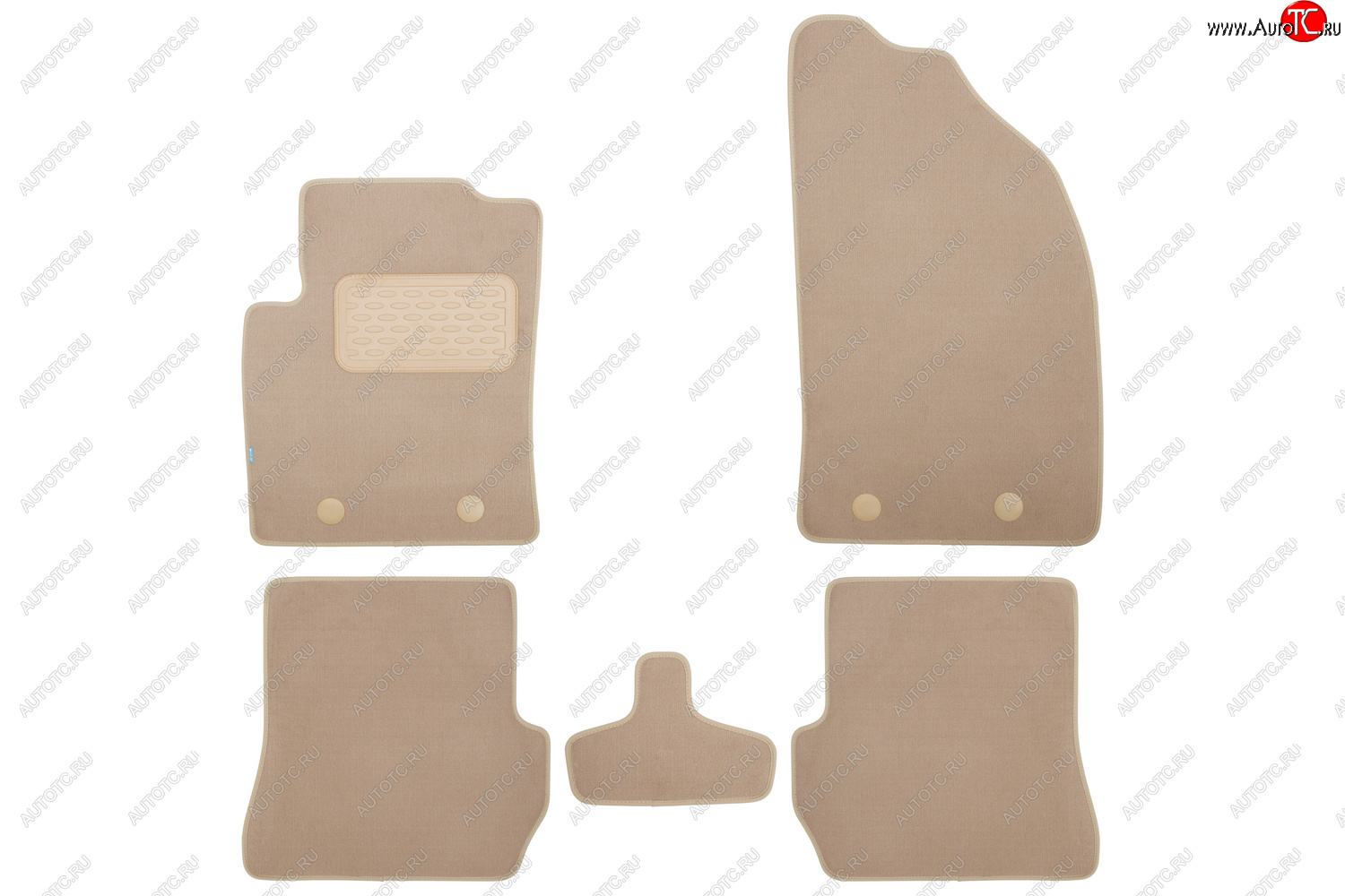 439 р. Коврики в салон Klever Premium FORD Fusion АКПП 2002-2005, 2005-2012, хб., 5 шт. (текстиль, бежевые) Klever klever04160622112kh  с доставкой в г. Вологда
