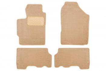 459 р. Коврики в салон Klever Premium TOYOTA Yaris АКПП 2005-2009, 2009-2012, хб., 4 шт. (текстиль, бежевые Klever klever04481022112kh  с доставкой в г. Вологда. Увеличить фотографию 1