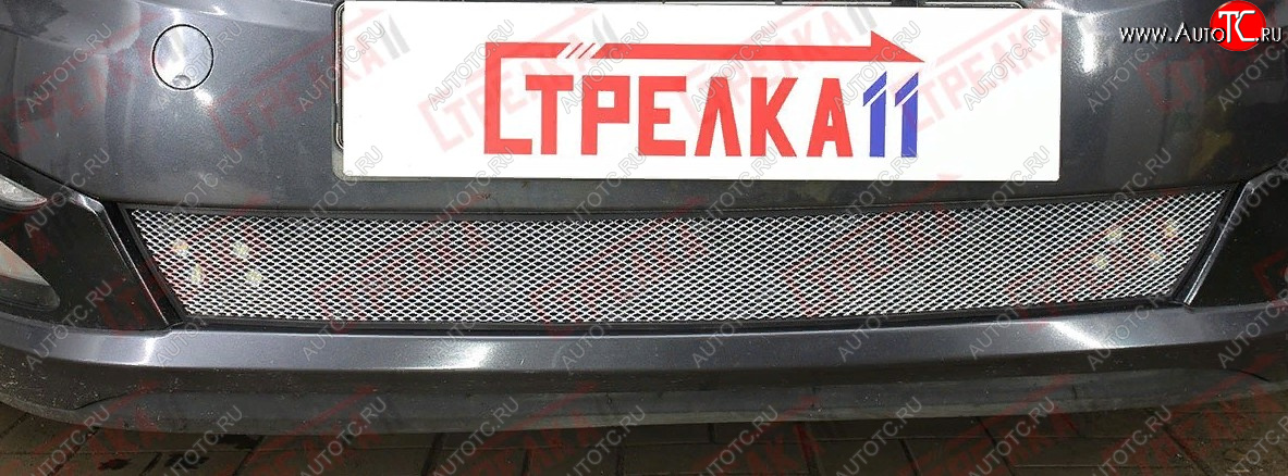 3 089 р. Защитная сетка радиатора в бампер (ячейка 3х7 мм) Стрелка11 Стандарт  KIA Optima  3 TF (2010-2013) дорестайлинг седан (хром)  с доставкой в г. Вологда