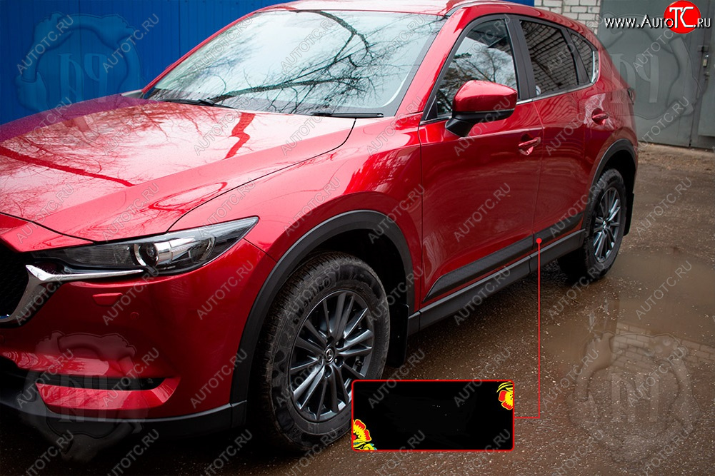 1 339 р. Передний левый молдинг на дверь Русская Артель Mazda CX-5 KF (2016-2025) (Поверхность шагрень)  с доставкой в г. Вологда
