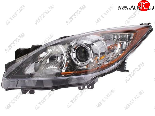 8 849 р. Левая фара передняя (чёрная, под корректор, линза) BodyParts Mazda 3/Axela BL дорестайлинг седан (2009-2011)  с доставкой в г. Вологда