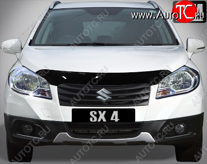 4 599 р. Дефлектор капота SIM Suzuki SX4 GYA,GYB  рестайлинг, хэтчбэк (2010-2016)  с доставкой в г. Вологда