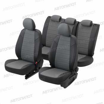 13 649 р. Чехлы на сиденья (экокожа, 5 мест ЗСиС 40/60) Автопилот  CITROEN Berlingo ( M49,  M59) (1996-2012), Peugeot Partner Origin  минивэн (1996-2012) (черный/серый)  с доставкой в г. Вологда. Увеличить фотографию 5