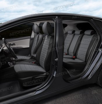 13 649 р. Чехлы на сиденья (экокожа, 5 мест ЗСиС 40/60) Автопилот  CITROEN Berlingo ( M49,  M59) (1996-2012), Peugeot Partner Origin  минивэн (1996-2012) (черный/серый)  с доставкой в г. Вологда. Увеличить фотографию 7
