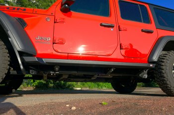 73 659 р. Защита порогов с подножкой РИФ Jeep Wrangler JL 3 дв. дорестайлинг (2018-2024)  с доставкой в г. Вологда. Увеличить фотографию 4
