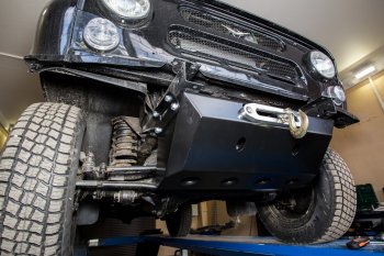 23 379 р. Площадка для скрытой установки лебёдки под штатный бампер с защитой рулевых тяг РИФ  Уаз 315195 Хантер (2003-2025)  с доставкой в г. Вологда. Увеличить фотографию 10