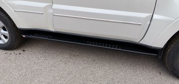 55 239 р. Защита порогов с подножкой РИФ Mitsubishi Pajero 4 V90 дорестайлинг (2006-2011)  с доставкой в г. Вологда. Увеличить фотографию 2