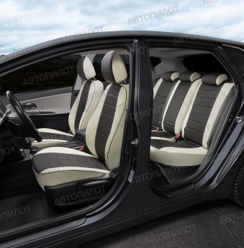 13 649 р. Чехлы на сиденья (экокожа, ЗСиС 40/60, до 2013 г.в.) Автопилот  Chevrolet Niva  2123 (2002-2020), Лада 2123 (Нива Шевроле) (2002-2020) (белый/черный)  с доставкой в г. Вологда. Увеличить фотографию 7