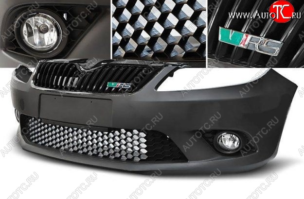 38 349 р. Передний бампер RS Style Skoda Fabia Mk2 универсал дорестайлинг (2007-2010) (Неокрашенный)  с доставкой в г. Вологда