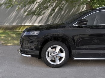 21 899 р. Защита переднего бампера (2 трубы Ø63 и 42 мм, нержавейка) SLITKOFF Skoda Karoq NU7 дорестайлинг (2017-2021)  с доставкой в г. Вологда. Увеличить фотографию 4