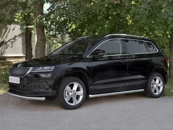 16 299 р. Защита переднего бампера (Ø63 мм, нержавейка) SLITKOFF Skoda Karoq NU7 дорестайлинг (2017-2021)  с доставкой в г. Вологда. Увеличить фотографию 3