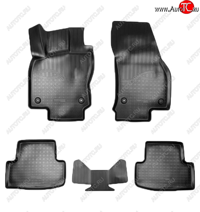 2 139 р. Коврики салонные Noplast (3D) Skoda Karoq NU7 дорестайлинг (2017-2021) (Черные)  с доставкой в г. Вологда