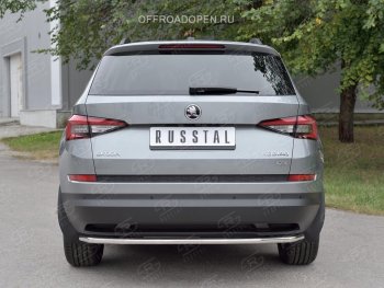 15 749 р. Защита заднего бампера (Ø42 мм, нержавейка) SLITKOFF Skoda Kodiaq NU7 дорестайлинг (2017-2021)  с доставкой в г. Вологда. Увеличить фотографию 2
