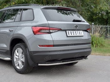 15 749 р. Защита заднего бампера (Ø42 мм, нержавейка) SLITKOFF Skoda Kodiaq NU7 дорестайлинг (2017-2021)  с доставкой в г. Вологда. Увеличить фотографию 3