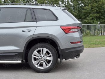 15 749 р. Защита заднего бампера (Ø42 мм, нержавейка) SLITKOFF Skoda Kodiaq NU7 дорестайлинг (2017-2021)  с доставкой в г. Вологда. Увеличить фотографию 4